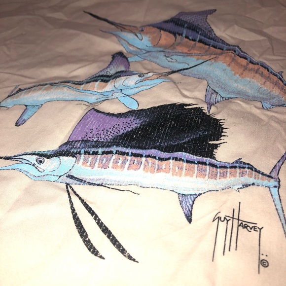 Men’s Guy Harvey Fish SS Casual Button Up Shirt L - Picture 7 of 7